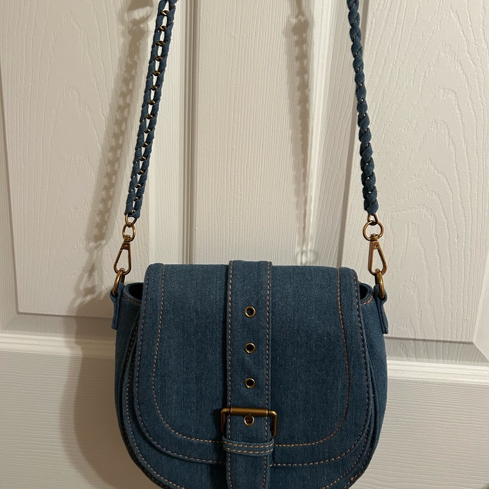 HOUSE OF HARLOW 1960 denim cross body purse, good condition. - Picture 2 of 7